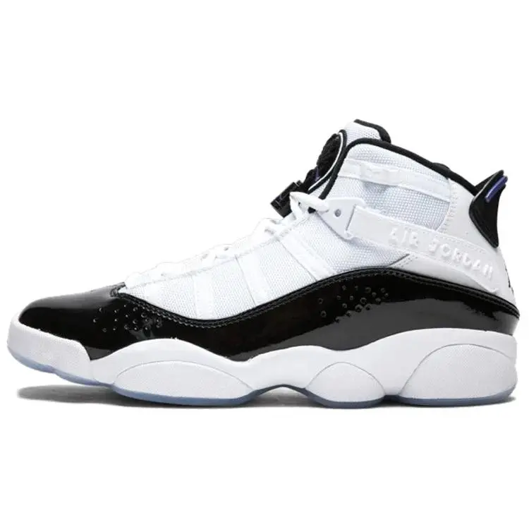 Jordan Air 6 Rings Concord' Retro Durable High Top Basketball Shoes Men's White Black 322992-104