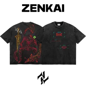 Limited Igris: The Blood-Red Solo Leveling v2 Graphic Tee Double Sided Print Oversized Acid-Washed Heavyweight Cotton T-Shirt – Unisex Anime Manga Tee, Perfect Gift for Anime Fans and Lovers Menswear Tops