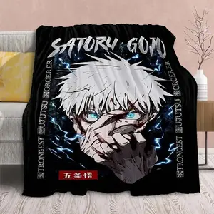 Jujutsu Kaisen Yuji Megumi Gojo Blanket Ultra Soft Flannel Cozy Warm Bedroom Couch Sofa Travel Throw Bedding Decor Decorative Throw Perfect Birthday Gift Christmas Gift for Anime Fans Adults Teens Men Women Shibuya Style
