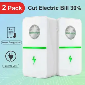 2PCS Power Plug Pro Energy Saver – Smart Plug Device for Home & Office, 2026 Upgraded Stop Watt Power Saver Box, US Plug 90–250V, Energy Saving Device