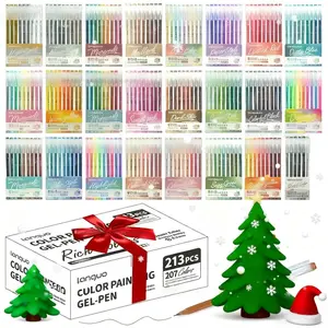 Languo 213pcs Premium Sketchbook Pen Set, Watercolor Painting Pens with Auto Ink Control, Ideal for Art Creation, Art School Supplies, Art Drawing Supplies & Christmas Gifts