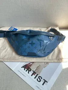 Pre-owned Louis Vuitton Blue Monogram Canvas Discovery Series Small Bumbag 3D Limited Edition Silk Print Waist Bag 99% New, Chip Version (Chip Invalid) 2023 Limited Edition, Discontinued and Sold Out RP$2500