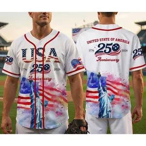 USA 250th Anniversary Baseball Jersey, Patriotic Statue of Liberty Print Shirt, Independence Day Jersey#TikTokMadeMeBuyIt#USA250#PatrioticEagle#1776To2026#Independence Day#AmericanPride#250th Anniversary#PatrioticTee