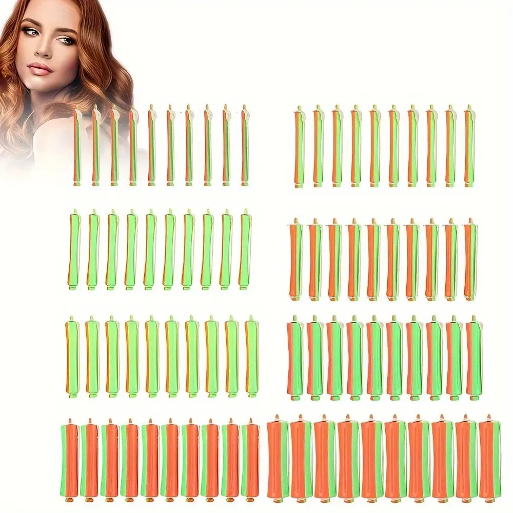 12-Piece Plastic Hair Curlers, Long Hollow Wave Rods, Cold Perm System, Permanent Waves, Professional & DIY Hair Styling Tools