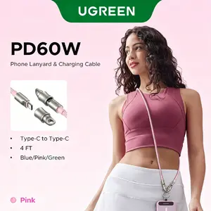 UGREEN Phone Lanyard Crossbody USB C Cable, PD60W USB C to USB C Cables, Anti Theft Phone Strap Universal Cell Phone Neck lanyard for iPhone/Samsung/Android Phones(3.93ft) ,tiktokshopmemorialday,outdoorfun