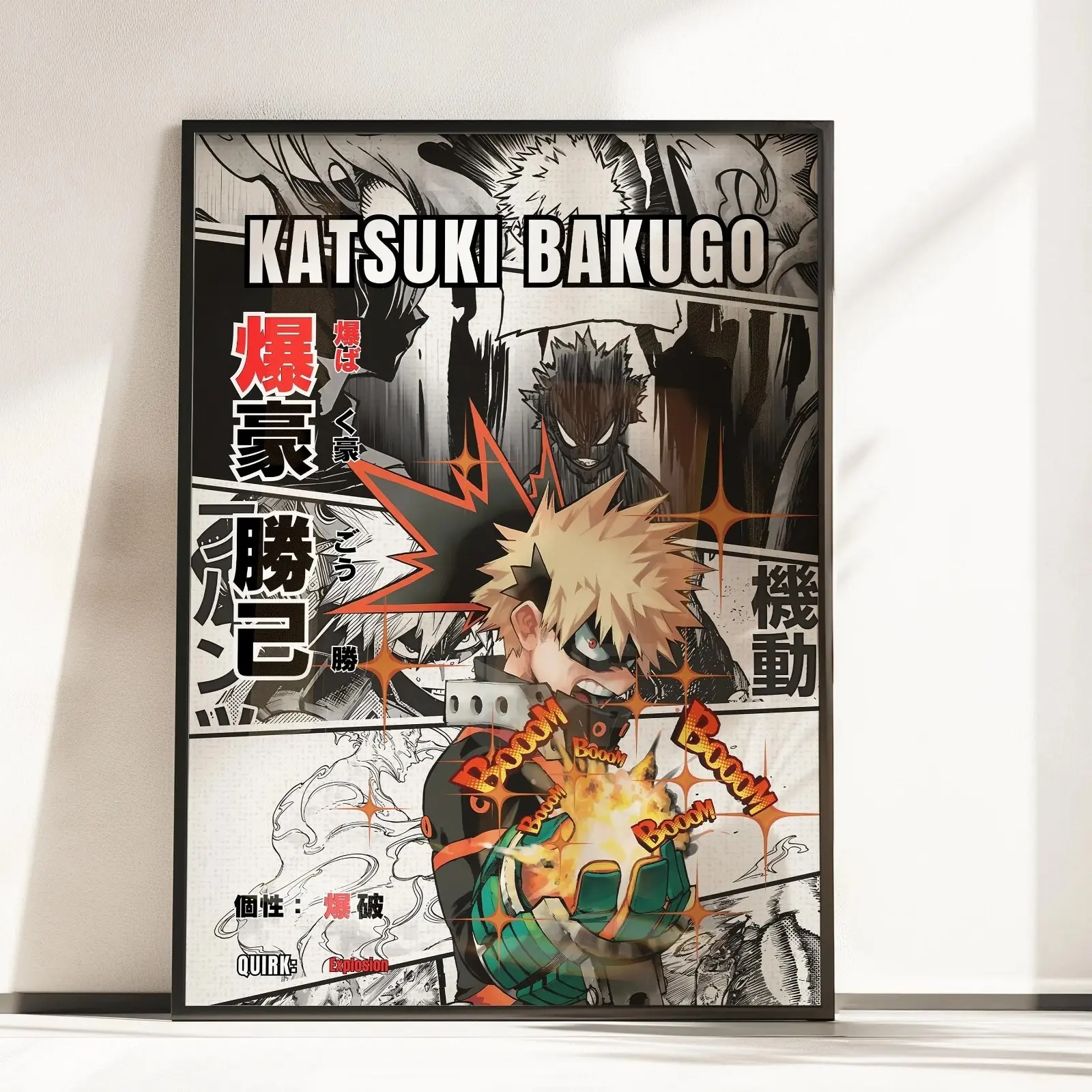 Katsuki Bakugo Poster Awakening Sparks My Hero Academia Anime Art All Sizes (Print only, frame not included)