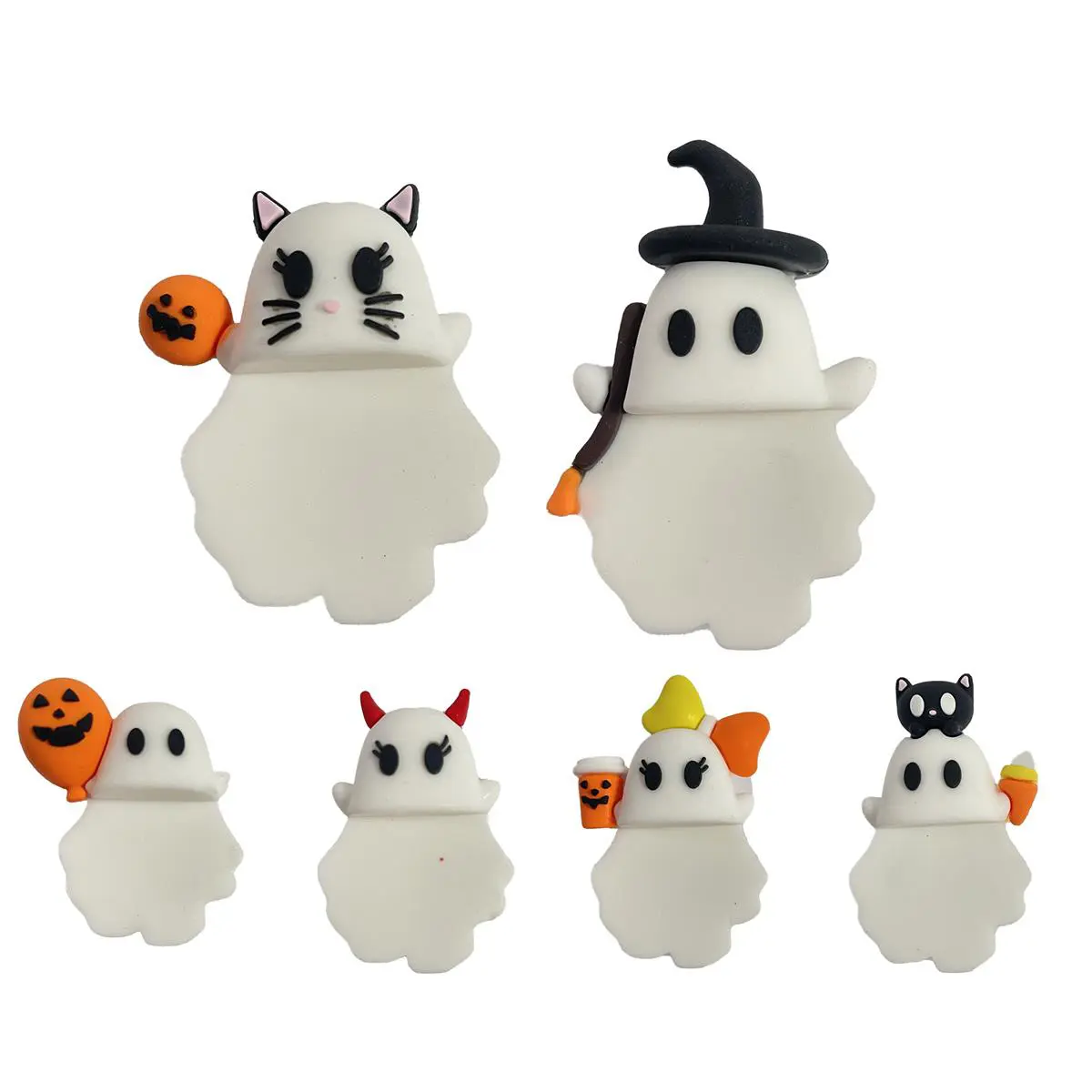 Ghostees Enchanted Phone Buddy, Cute Strong Adhesive Cling Decoration, Stick-On Halloween Ghost & Pumpkin Phone Topper for Smartphone, Peel-and-Stick Design Figurine All Models Phone Accessories, Cellphone Accessories