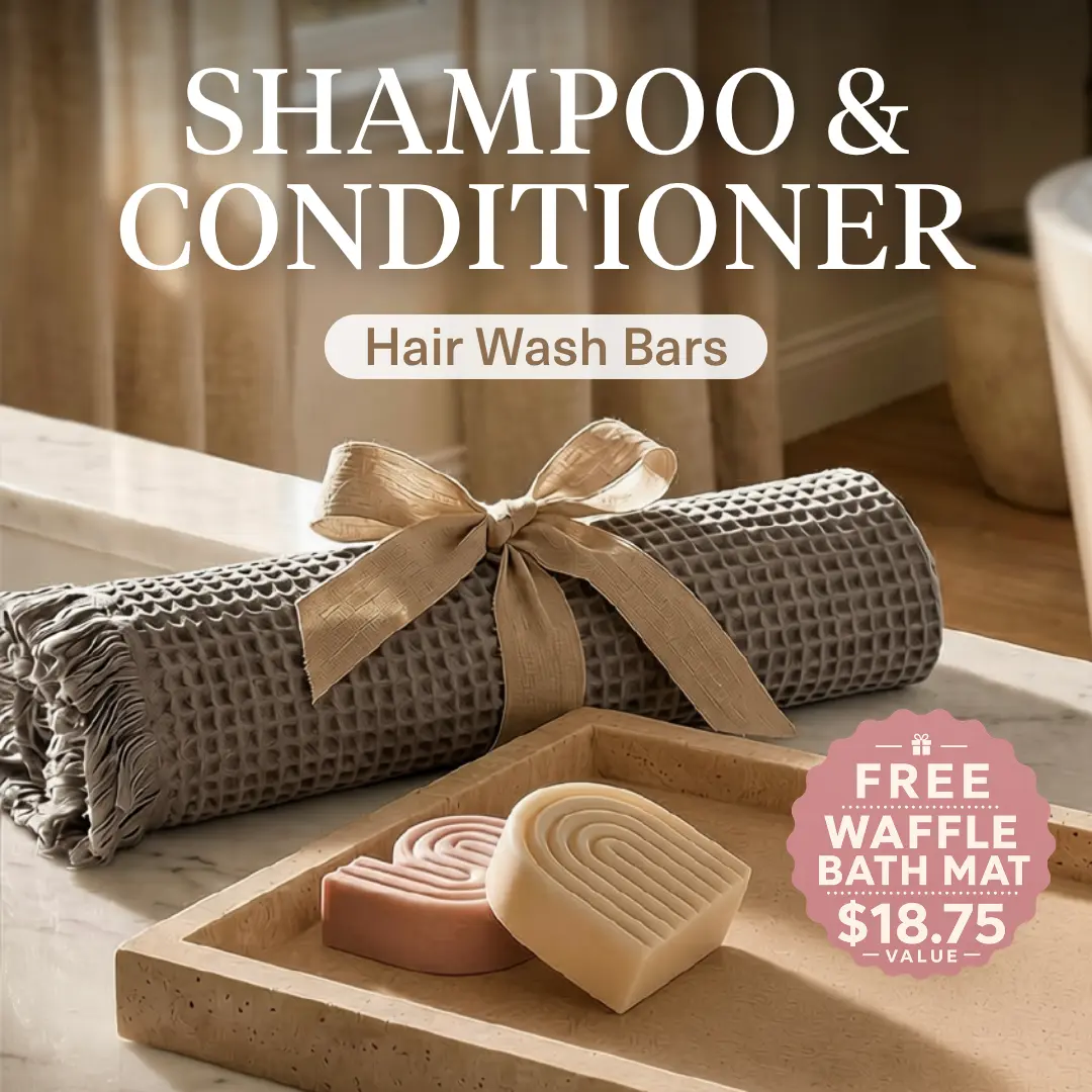 Kitsch Shampoo & Conditioner Bar Set – Solid Hair Care Bars for Strength, Nourishment – Sulfate & Paraben-Free, Made in USA – 2pcs