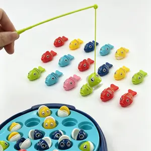 Magnetic Fishing Game Toy Set, 21 Pieces with 4 Rods, Rotating Board Game, Early Education Tool for Kids Aged 3+, No Battery Required
