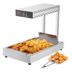 Father's Day Gift VEVOR 110V French Fry Food Warmer, 22"x13" 750W French Fry Heat Lamp, Stainless Steel Heat Lamp Warmer, Countertop Food Warmer Diaplay for French Fry, Heat Lamp Commercial for Fry Chicken