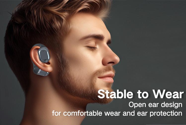 ZIHNIC OWS Fashionable Bluetooth Earbuds, Low Latency Wireless Gaming Headset Earphones, HIFI Sound Quality Music Earbudsfor Gaming Travel Sports On Ear In Ear Wireless Noise Cancellation On Ear Remote Control Built-in Microphone