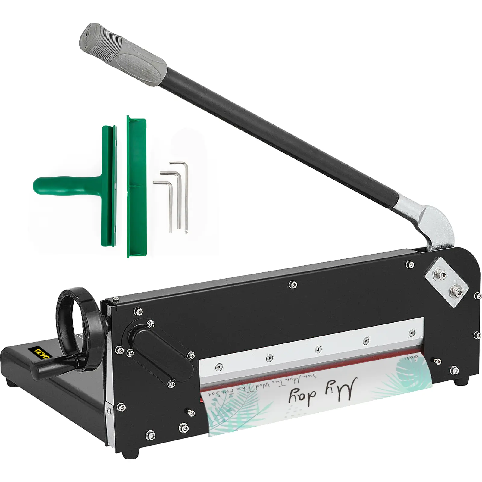 【Summerfinds】VEVOR Paper Cutter 12Inch A4 Commercial Heavy Duty Paper Cutter 300 Sheets 45HRC Hardness Stack Cutter Metal Base Desktop Stack Cutter for Home Office (A4)
