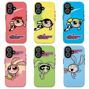 FL-The P0werpuff Girls Blossom Bubbles Buttercup Phone Case, Cute 90s Nostalgic Cartoon Anti‑Drop Cover For iPhone 11 12 13 14 15 16 17 Air Pro Max for Samsung S26 S25 S24 S23 S22 S21 Case,Gift for her/him