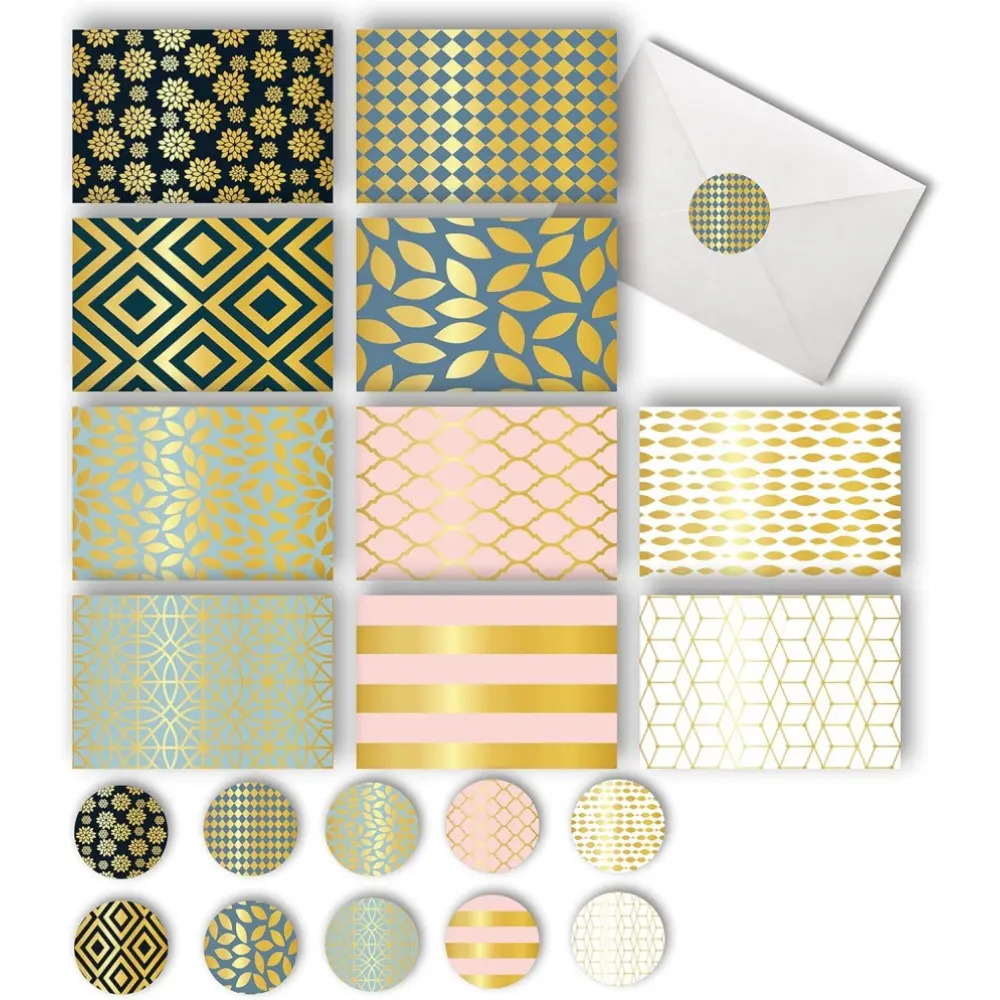 50 Blank Greeting Cards and Envelopes Set, Assorted 4x6 Designs on Premium Card Stock for All Occasions, Weddings, Graduations & Happy Birthday - Includes Storage Box and Stickers, Happy Birthday Card