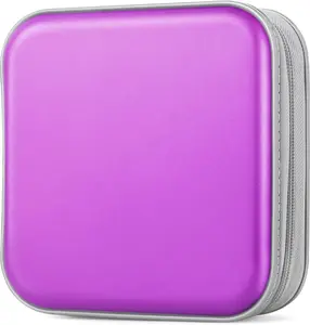 CD Case, DVDs Wallet Holder, CD/DVD Case Wallet 40 Discs Heavy Duty Bag Binder Storage Booklet Album (Puple)