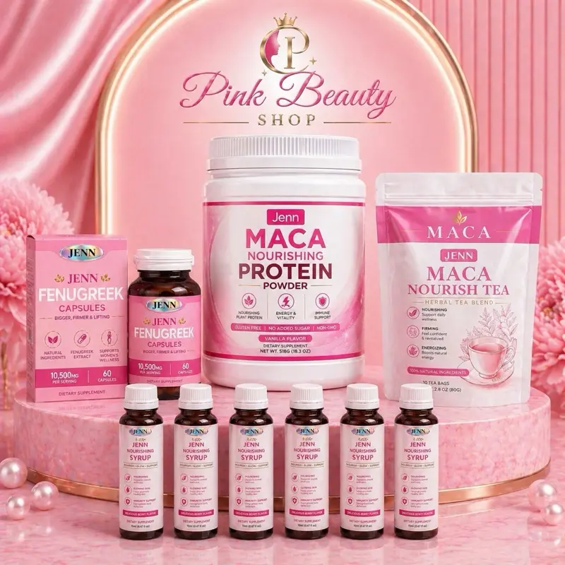 Jenn Wellness Glow Bundle - Complete Daily Routine for Energy & Natural Balance with Maca Protein Powder, Fenugreek Capsules, and Nourish Tea