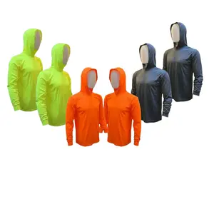 6 Pack Long Sleeves Hooded Shirts Polyester