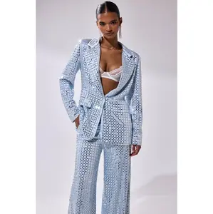 LILA EMBELLISHED SATIN BLAZER