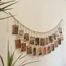Boho Photo Clip String, Hanging Photo Display Wall Decor, Wooden Bead Garland Collage Picture Frame with Clips, Photo Display Hanging Rope for Home Dormitory Classroom Bedroom, Hanging Wall Art, Home Decor Products