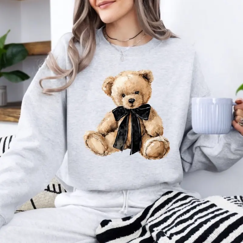Teddy Bear with Black bow sweatshirt Teddy Bear with Black bow sweatshirt