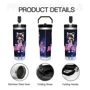 30oz A-Aphmau Pattern Stainless Steel Tumbler - Insulated Water Bottle, High-Quality Thermos & Flask, Versatile Drinking Cup for Home/Office/School/Travel/Gaming Sessions, Ideal Boyfriend Gift, Stylish & Cool Summer Drinkware for Gaming Enthusiasts