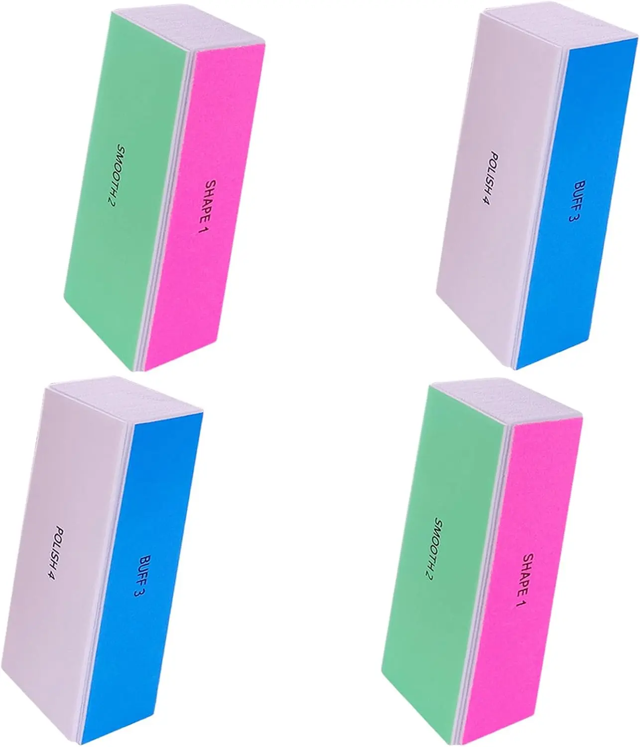 VeoCare 4Pcs 4 Way Nail Buffer Block, Nail Shine Buffers Blocks Files for Natural and Acrylic Nails Smoother Buffing Block Polisher Fingernail File Buffer 120/240/600/3000 Grit for Buffing Shinning HomeyEra
