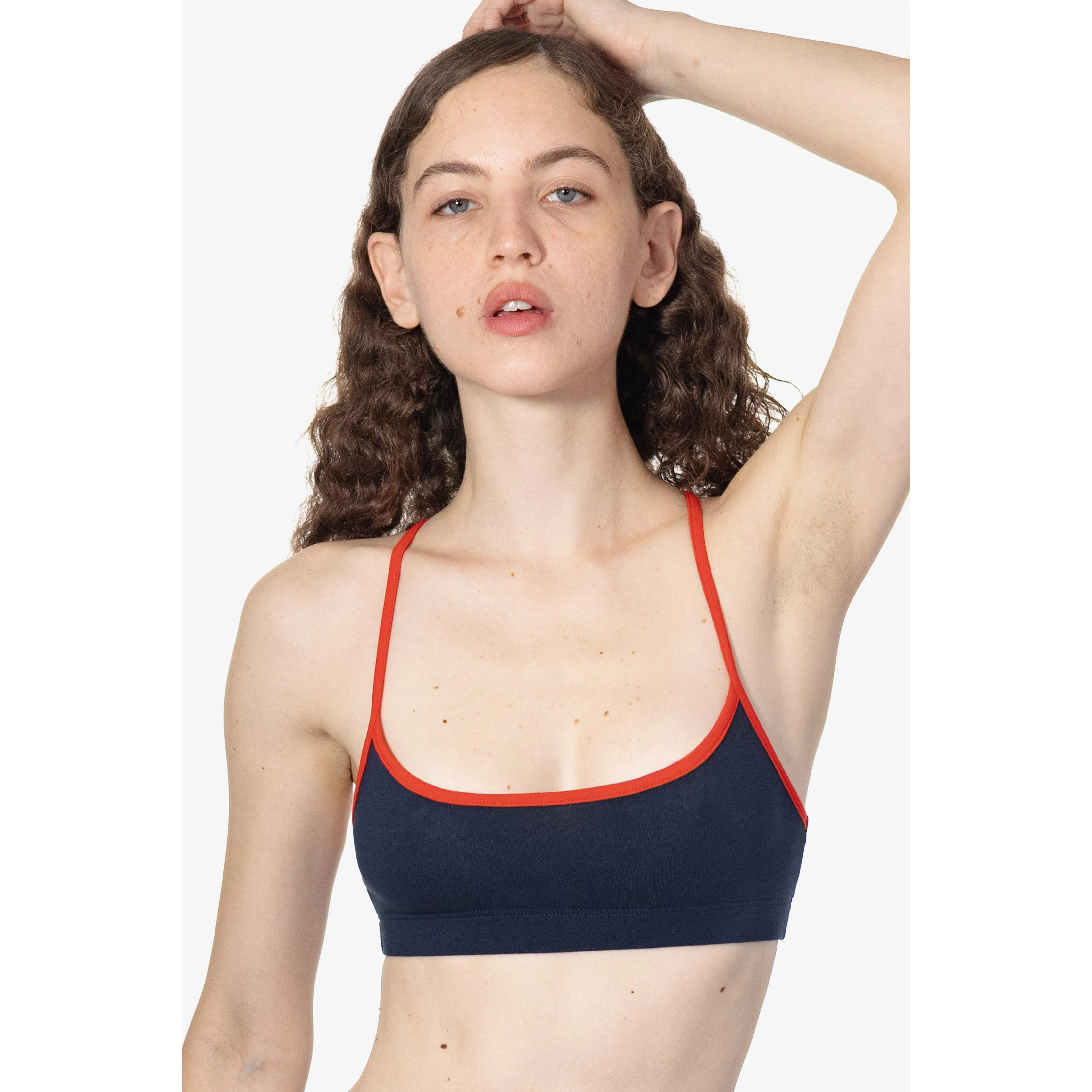 83586 - Cotton Spandex Contrast Racerback Sports Bra