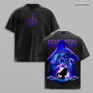 Retro Limited Vintage Elden Ring Collection Ver.4 - Elden Ring Anime Double Printed Washed Tee Unisex Oversize Anime Manga Acid Washed Lightweight Cotton T-Shirt Gift For Anime Fan Lover