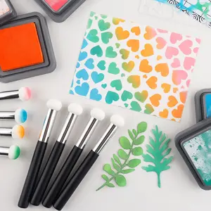 4PCS Splash Sponge Applicators For Paper Crafts Inking Intricate Illustrations Stencils Coloring Mini Paper Pouncers Set Art Craft Supplies