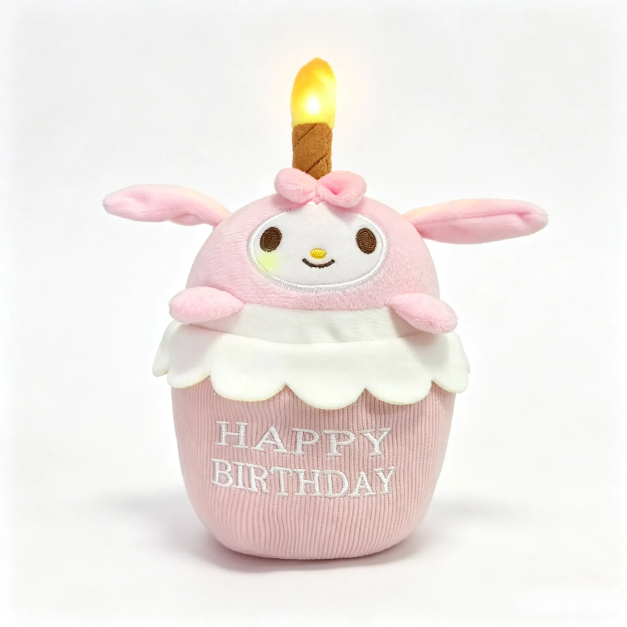 Sanrio My Melody Birthday Plush Toy 7.87inch Musical Singing Happy Birthday Soft Kawaii Stuffed Doll Party Decor for Kids & Girls
