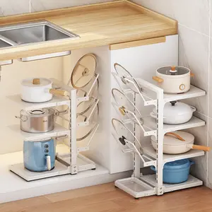 Adjustable Pots and Pans Organizer Under Cabinet Pan Organizers Inside Cabinet Kitchen Cabinet Organizers and Storage White