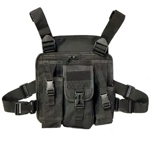 Multi-Pocket Backpack, Versatile Nylon Chest Bag, Lightweight Phone Holder, Emergency Travel Bag, Water Bottle Bag, Radio Bag, Tool Bag