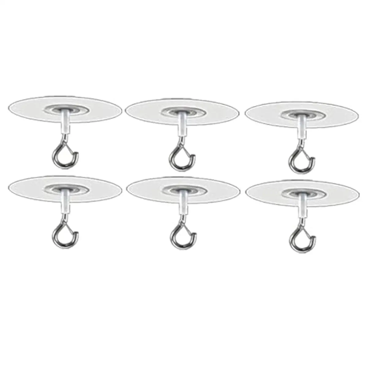 6Pcs Adhesive Ceiling Hooks for Popcorn Concrete Textured Ceiling Wall Surface, No Drilling Self Adhesive Ceiling Hooks Light Metal