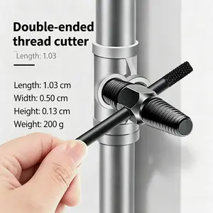 Summervi Universal Right-Angle Thread Extractor Tool Set - Water Pipes Broken Threads Removal Accessory, Disassembly Tap, Basin Wrench, Battery Impact Compatible, Household Maintenance Tool with Sink Storage Organizer Rack, Tire Change Repair Knob