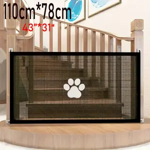43”*31“ Pets Dog Cat Baby Safety Gate Mesh Fence Magic Portable Guard Net Stairs Doors
