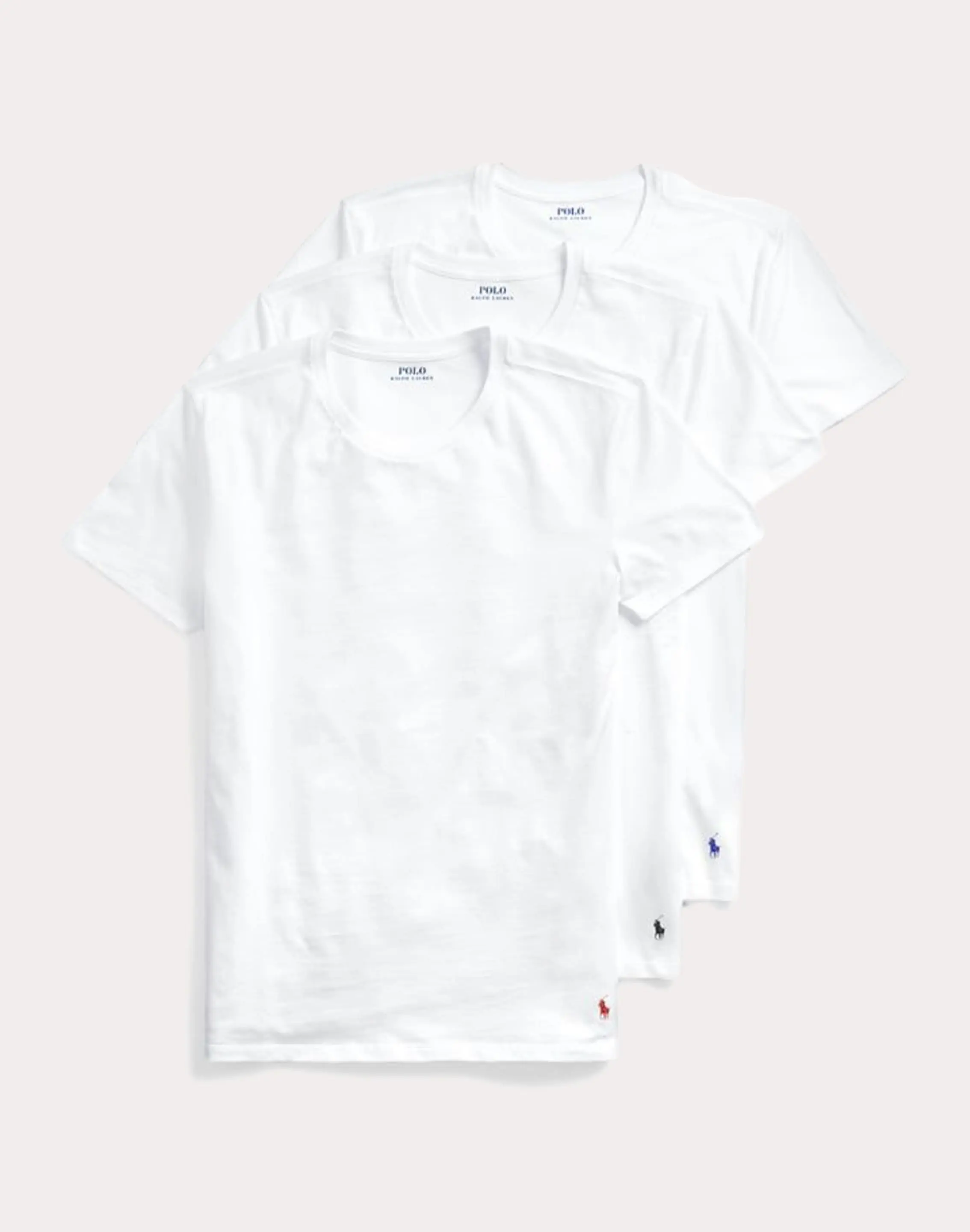Mens Polo Ralph Lauren Slim Fit Cotton Crewneck Tee 3-Pack