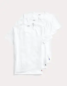 Mens Polo Ralph Lauren Slim Fit Cotton Crewneck Tee 3-Pack