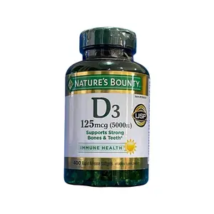 Nature's Bounty Vitamin D3 125 mcg, 400 Softgels Supplement Edible Fitness Dietary Healthcare Optimum Health