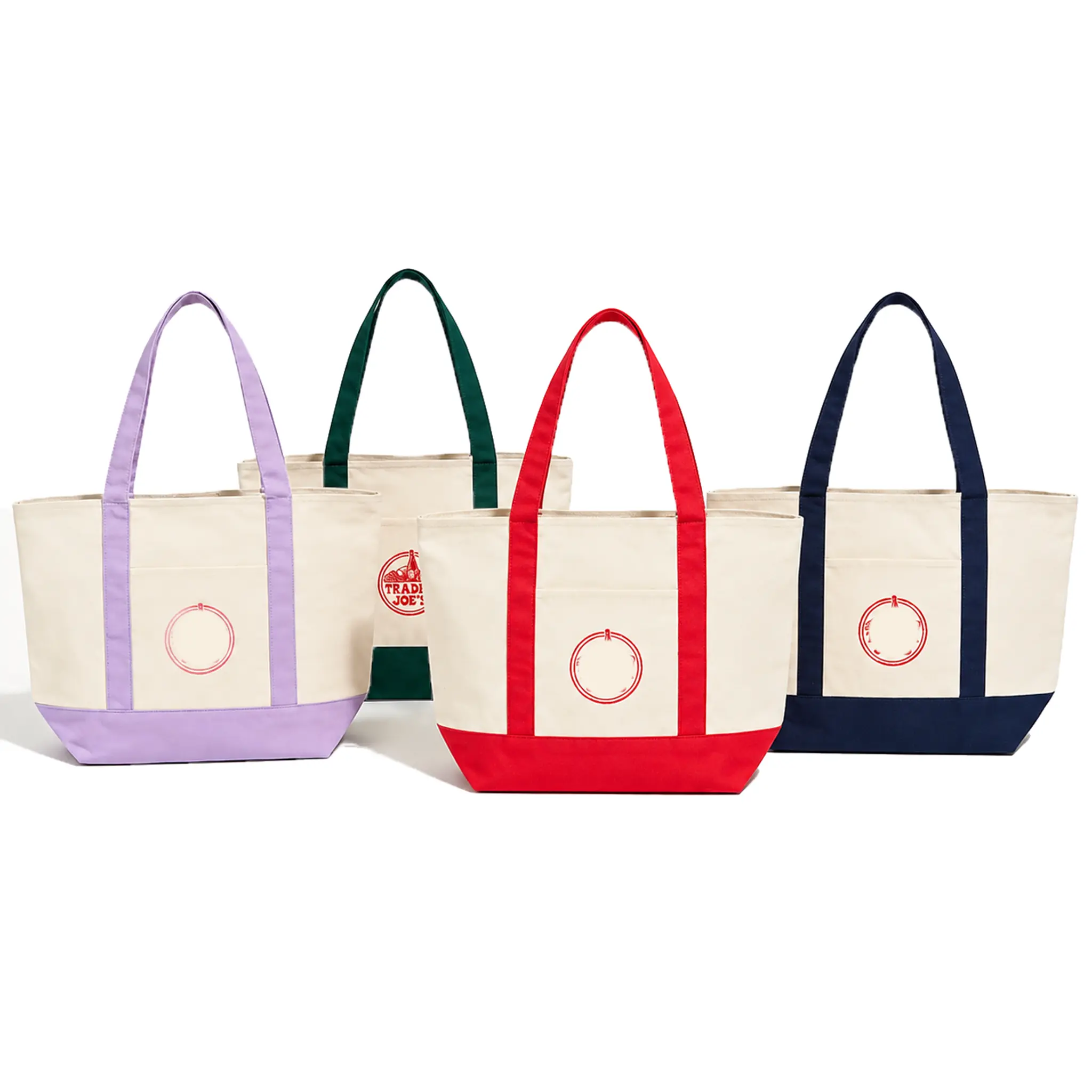 Large Cotton Canvas Tote Bag with Front Pockets, Heavy Duty Reusable Shopping Grocery Bag for Women and Men, Lightweight Shoulder Carryall for Work, School, Commuting and Travel