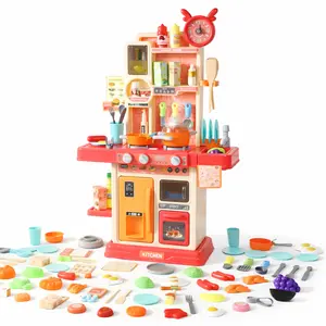 Kids Kitchen Playset Play Kitchen Toys for Girls – Large Pretend Cooking Set with Working Sink, Steam, Lights & Sounds