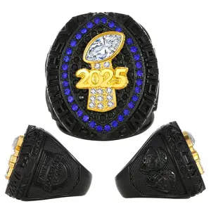 Cool black color 2025 fantasy series football championship rings for men best collection gift