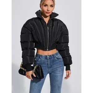 Women’s cotton jacket with lapels, zipper, and drawstring — cozy outerwear