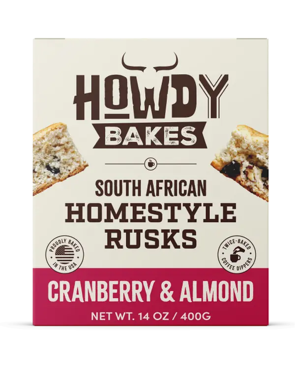 Howdy Bakes Rusks - Cranberry & Almond 14oz / 400G