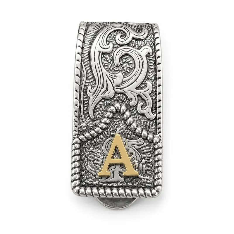 Handmade Copper Cow Tag money clip with Copper Initial – Custom Western money clip for Men & Women, Texas-Inspired Cowboy money clip, Fashion Accessory for Gifts