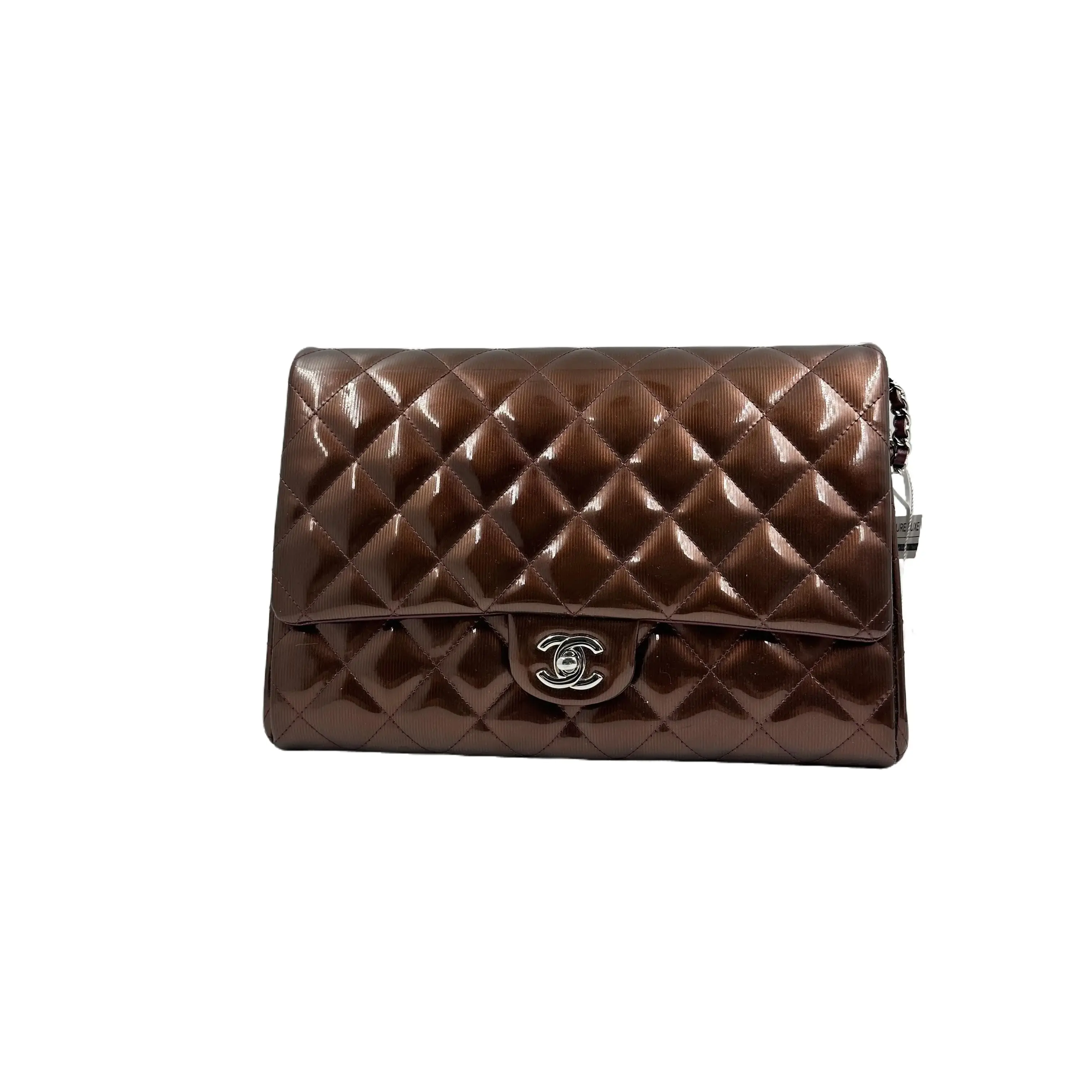 Pre-owned CHANEL Quilted Patent Leather Evening Clutch Purse, Style A101335, Luxury Clutch Purse for Formal Occasions