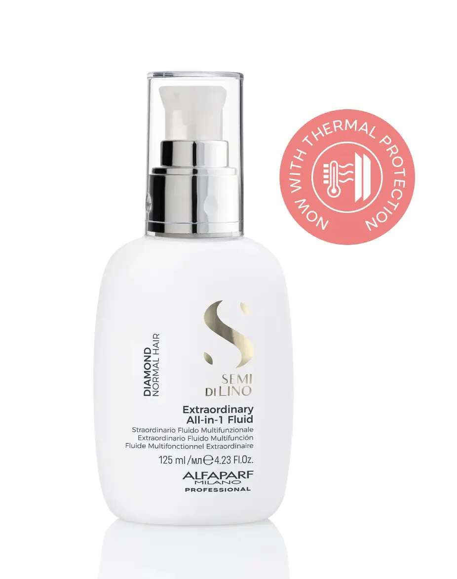 Alfaparf Diamond All-in-1 Liquid Hair Serum - Moisturizing Leave-in Treatment for Shine, Frizz Control & Thermal Protection, Anti-Fade for Color-Treated Hair, 4.23 fl oz, Moisturizing Hair Intensive Haircare Natural Heat Protectant