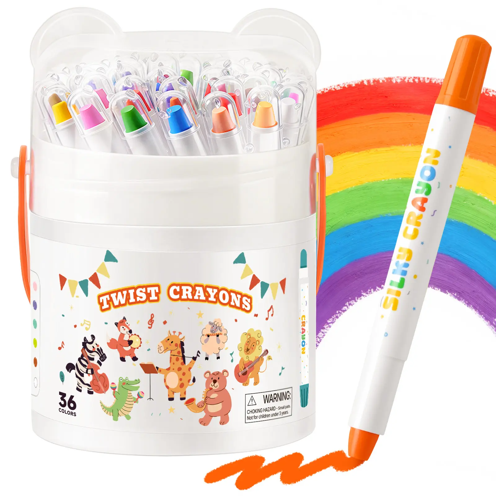 Ruihawk 36-Color Twistable Crayons Set for Toddlers & Kids Ages 1-8 Non-Toxic Washable Ultra-Smooth Easy-Grip Design Perfect Coloring Gift for Boys & Girls - Acrylic Marker Pens