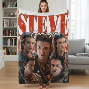 Joe Kery Blanket, STEVE HARRINGTON Blanket For Fan Gift, Perfect for Sofa, Bed, Travel, and Camping.
