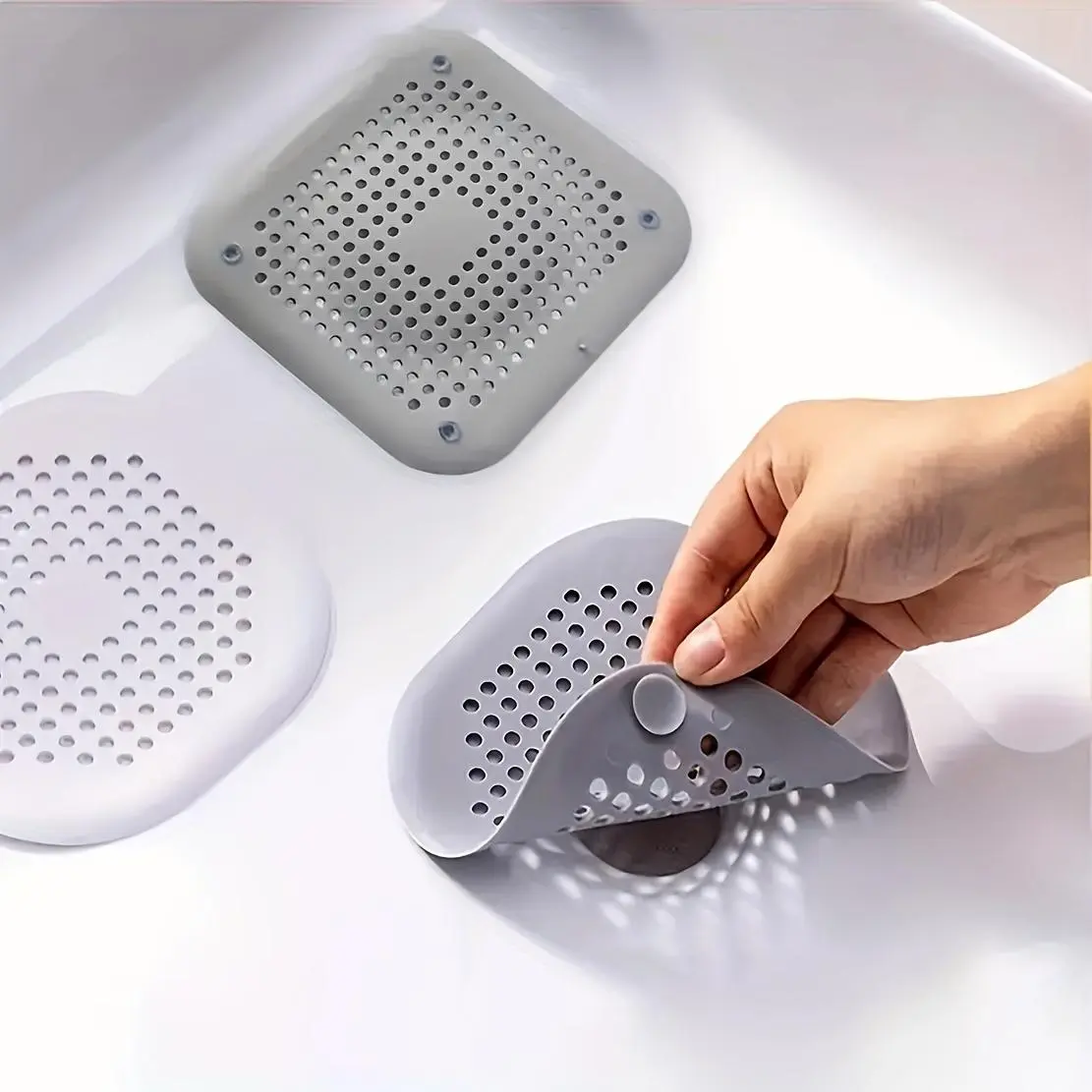 Sink Strainer, 1pc Silicone Sink Drain Cover, Hair Catcher, Sink Blockage Filter for Bathtub Shower Drain, Kitchen Odor Stopper, Bathroom Tool, Bathroom Gadgets, Bathroom Accessories Set, Bathroom Shower Equipment, Anti Clogging Drainage