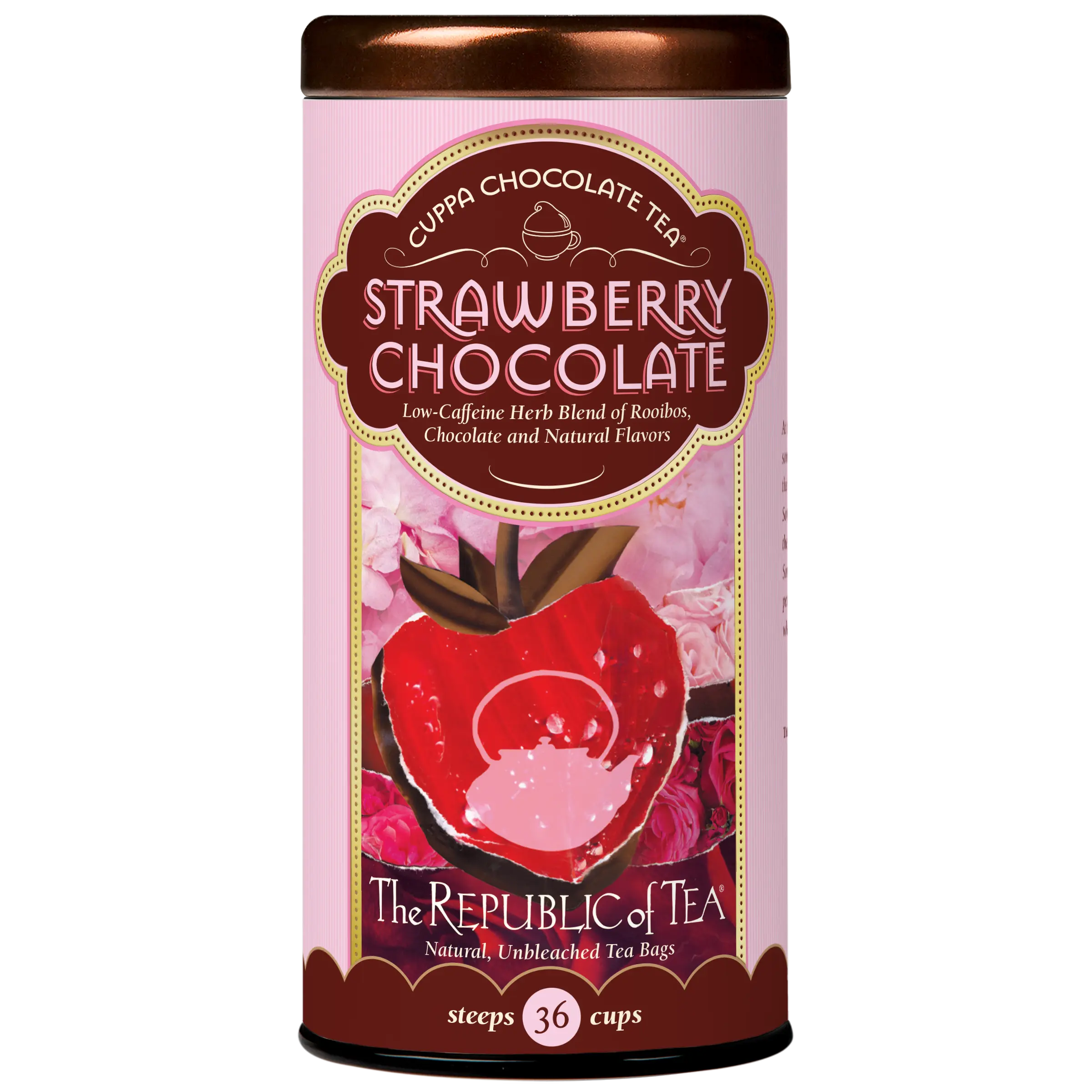 The Republic of Tea-Strawberry Chocolate Low Caffeine Herb Tea, 36 Tea Bags